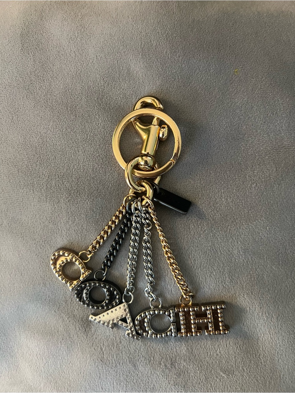 Gold & Silver Multi-Charm Keychain Bag Charm - Picture 2 of 6
